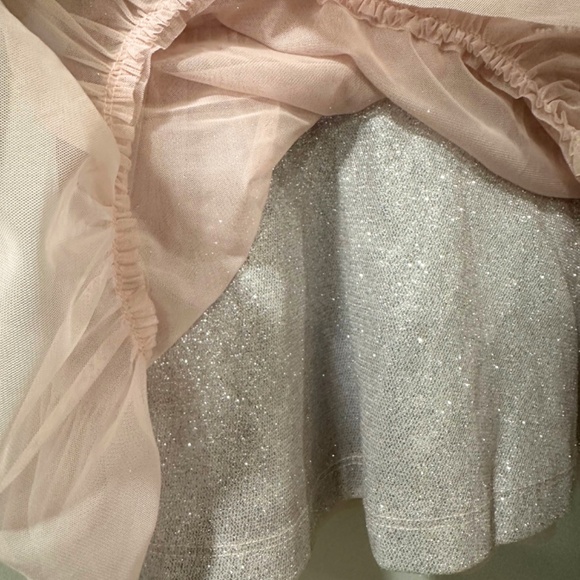 Pink Ruffle Shoulder Dress with Silver Sparkle Underlay – 18 Months - Picture 3 of 4